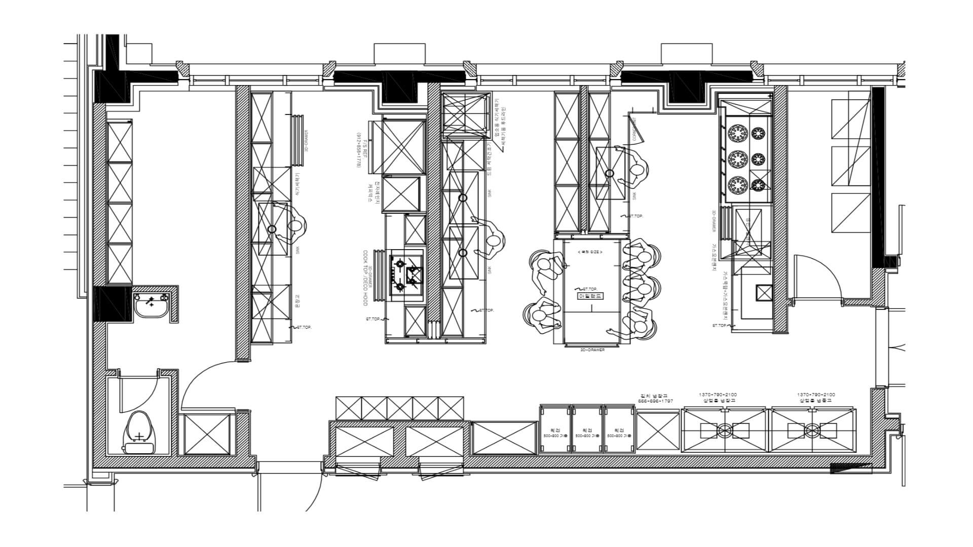巨文島ホテル3階のキッチン図面