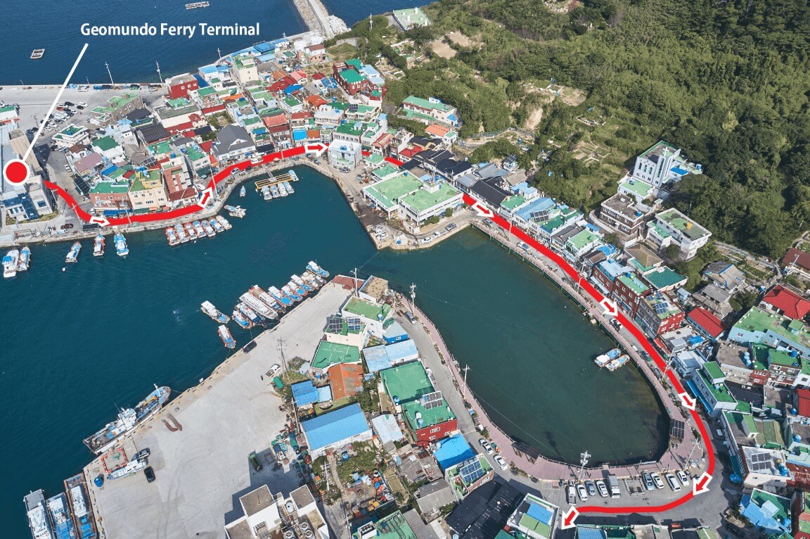 directional route to samhogyo bridge from geomundo Passenger Ferry terminal