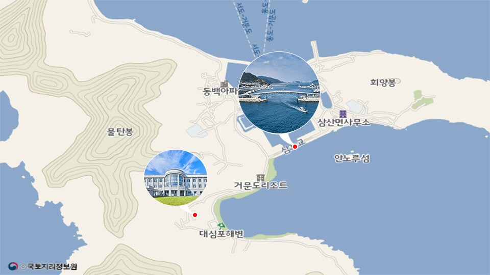distance and location map of samhogyo bridge